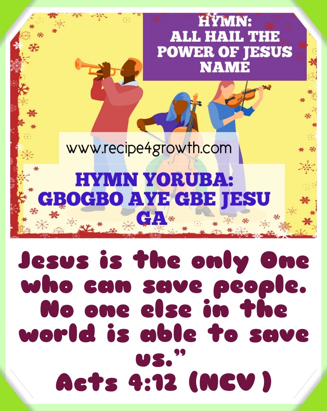 ALL HAIL THE POWER OF JESUS NAME